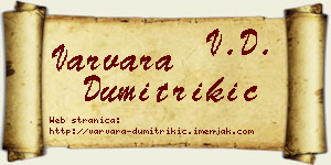 Varvara Dumitrikić vizit kartica